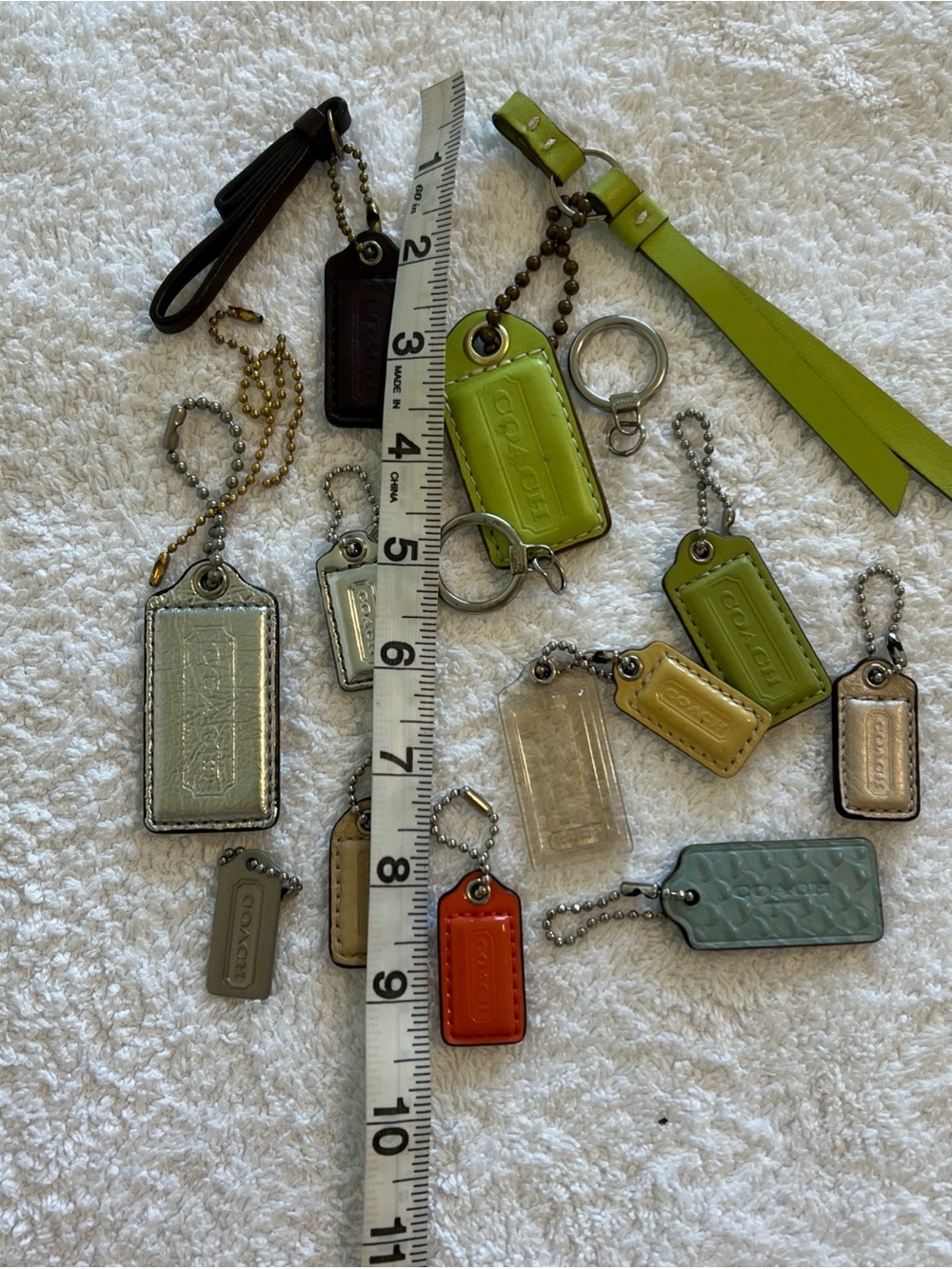 Coach Leather Tag Keychain Lot - Assorted Colors - Picture 11 of 13